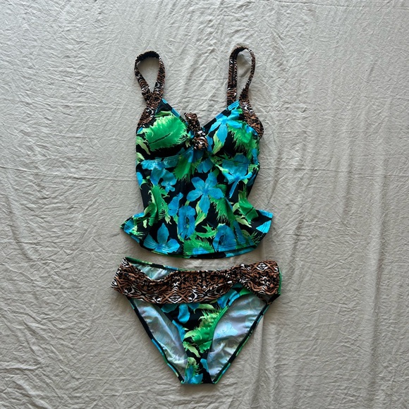 VENUS Other - Y2K‎ Floral Cheetah Tankini Venus M
